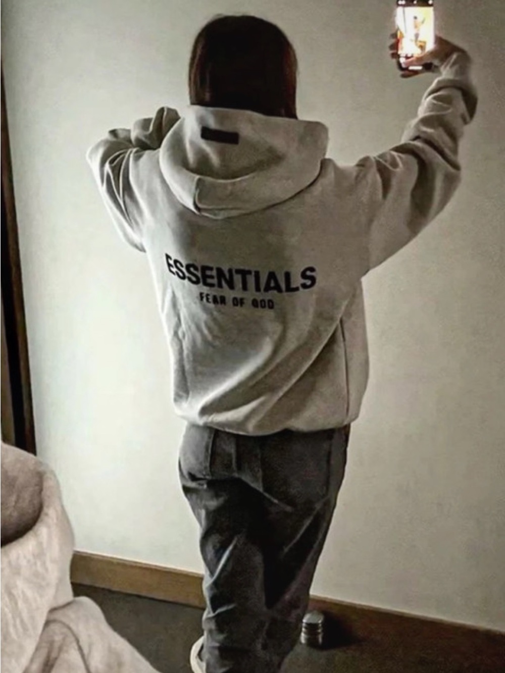 “Extra small”Fear of God ESSENTIALS Light Heather Gray Crewneck Hoodie